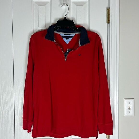 NWT Tommy Hilfiger Boys Red Pullover Size L 16/18 - Picture 1 of 4